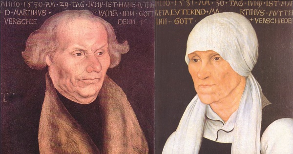 Os pais de Lutero – Hans e Margareth – pintados por Lucas Cranach, em 1527 